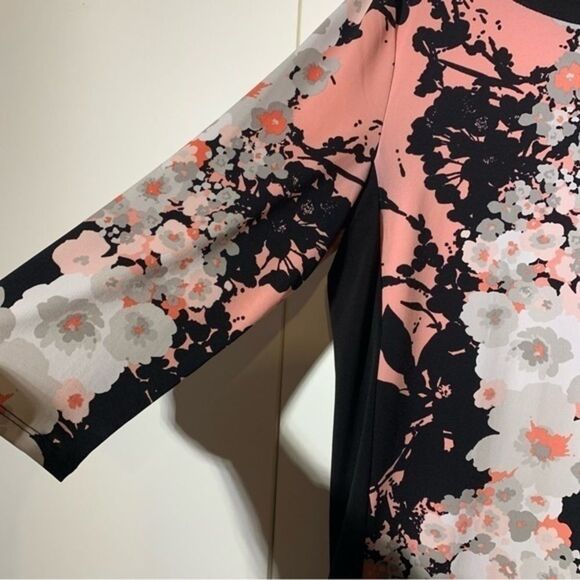 Alfani Blouse Abstract Floral Pattern 3/4 Sleeve - Picture 5 of 7